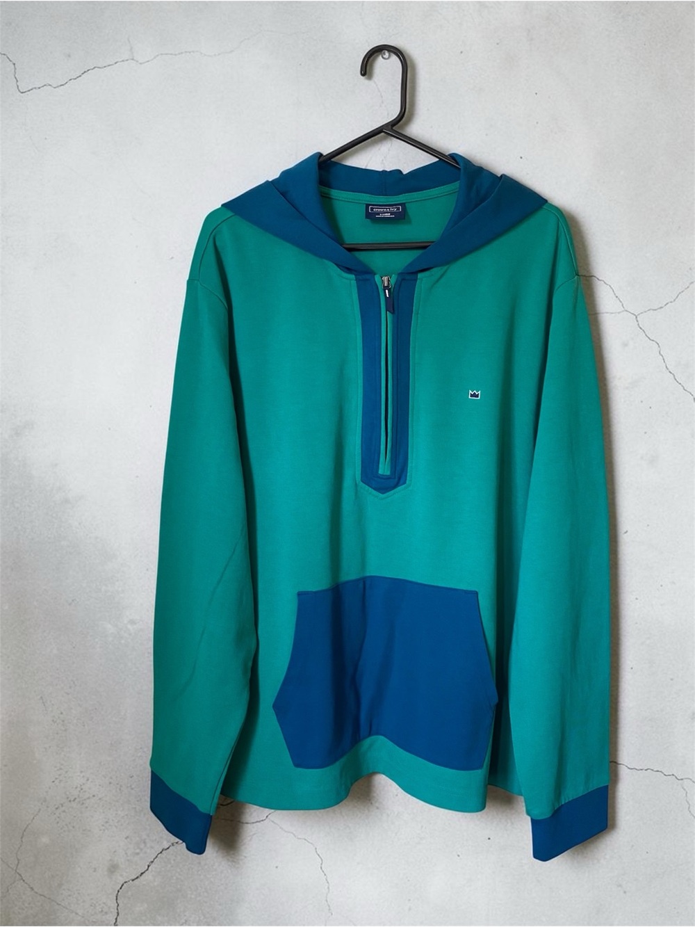 Crown & Ivy Teal and Blue Quarter Zip Hoodie